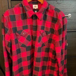 Levi's San Francisco 49ers Barstow Western Men's Long-Sleeve Button Up Shirt EUC